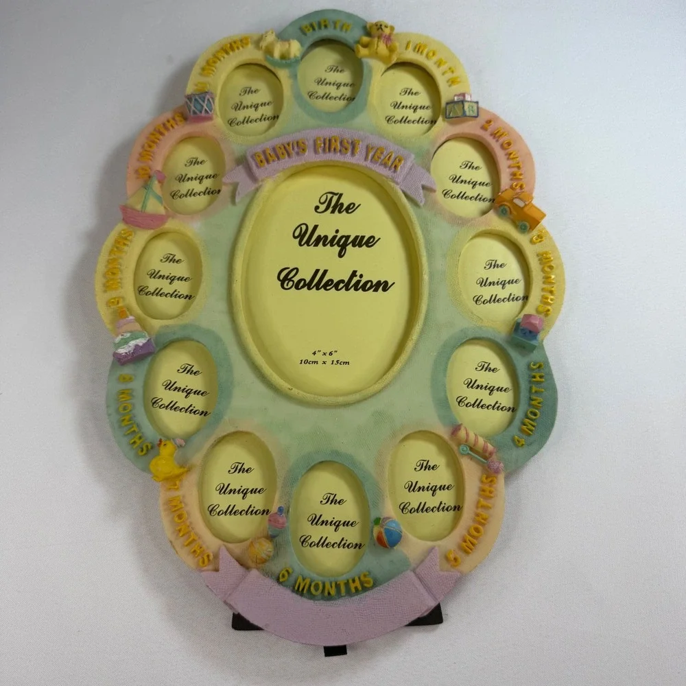 Unique Collection Baby's First Year Photo Picture Frame Baby Shower Gift NEW